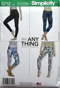 Simplicity 8212 Misses Knit Leggings with Length Variations Sizes: XXS - XXL - Picture 1 of 2