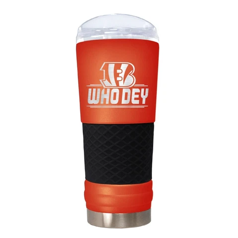 Cincinnati Bengals NFL 24oz WHO DEY "The Draft" Stainless Steel Travel Tumbler Cover