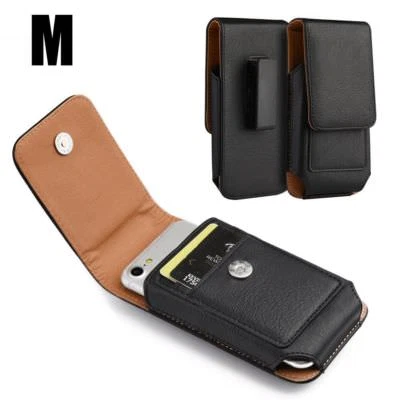 For LG TRIBUTE DYNASTY - Leather Pouch Belt Clip Holster Card Slot Case Cover - Image 1 of 4