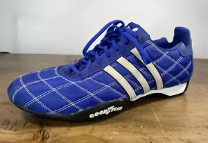 adidas Tuscany GOODYEAR Sz 11 Driver Racing Shoes Quilted Vintage 463466 Blue - Picture 1 of 20