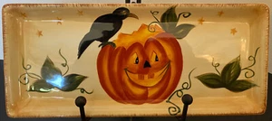 Rectangular Pumpkin Ceramic Halloween platter - excellent condition - Picture 1 of 2