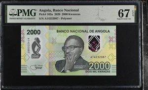 Angola 2000 Kwanzas 2020 P 163 a Polymer Superb Gem UNC PMG 67 EPQ - Picture 1 of 3