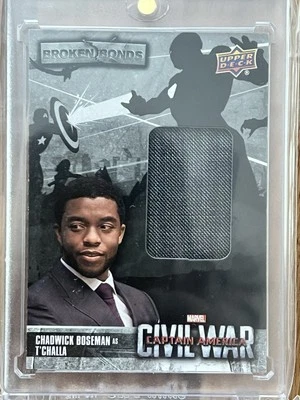 CHADWICK BOSEMAN as T'CHALLA RELIC #BB-TC ~ 2016 UD CAPTAIN AMERICA CIVIL WAR - Image 1 of 2