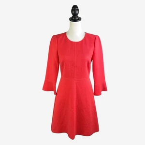 J Crew Womens Shift Dress Size 2 Coral Bell Sleeve Knee Length Office Preppy - Picture 1 of 11