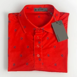 G/FORE G4 Men's Mini G's Tech Jersey Polo Golf Shirt Size S Red Poppy - Picture 1 of 12