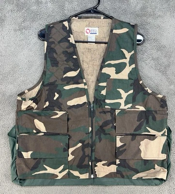 Vintage Sports A Field Duck Bird Hunting Vest Size L Woodland Camo - Image 1 of 4