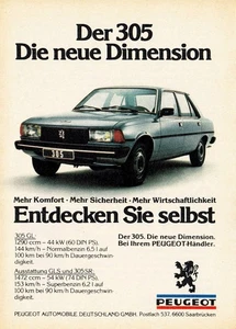 3w8740/ Alte Reklame von 1978 – PEUGEOT 305 - Picture 1 of 1