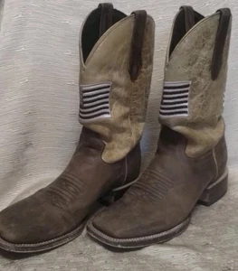 JB Dillon Reserve Stiefel Herren 8 D, braun amerikanische Flagge, eckige Zehenpartie Cowboy, JBR - Bild 1 von 16