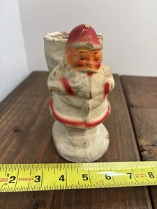 Antique Christmas Pulp Paper Mache Santa Claus Figure With Sack - Picture 1 of 10