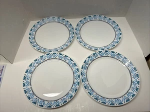 Set Of 4 Corelle Everyday Expressions Azure Medallion Dinner Plates 10-1/4” - Picture 1 of 3