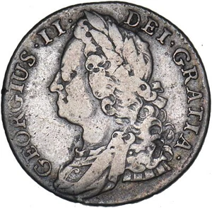1745 Schilling (Rosen) - George II Britische Silbermünze - Bild 1 von 2