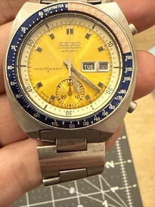 Genuine Vintage Seiko Pogue 6139 6001 70m Water Resist Chronograph Automatic - Picture 1 of 18