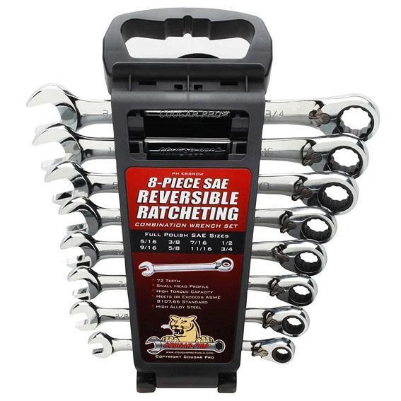 Juego de llaves combinadas de trinquete reversibles Cougar Pro E8SRCW 8 piezas Foto 1 de 1