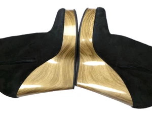 Giuseppe Zanotti Wedge Ankle Boots Booties Womens 6.5 Suede Black Shoes - Picture 1 of 12