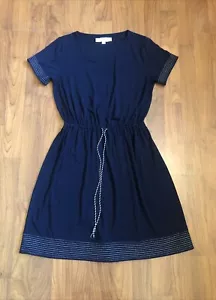 Abito LOFT manica corta blu navy bianco X-Small XS elastico in vita maglia elasticizzata - Foto 1 di 12