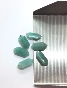 Long Hexagon Natural Amazonite Shape Cut Faceted Loose Gemstone For DIY Jewelry - Picture 1 of 21