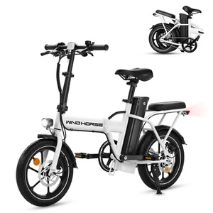 25MPH 16" Folding Electric Bike E-Bike with 2 Seats for Adults City Commuter - Picture 1 of 12