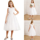 Girls Ball Gown Vacation Costume Evening Dress White Outfits Birthday Partysuit