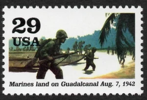 2697i - MNH - MARINES LAND ON GUADALCANAL AUGUST 7th - WWII World at War 1942 - Picture 1 of 1