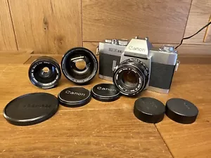*Rare 3 Lens : Near Mint* Canon EX EE QL Film Camera 35 50 95mm Set From Japan - Picture 1 of 24