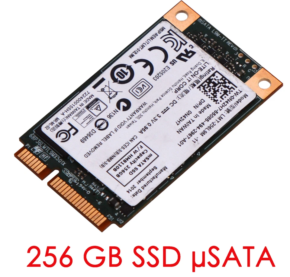 KLEINE NUR 3x5,9cm SCHNELLE 256GB mSATA µSATA-3 SSD FESTPLATTE LMT-256L9M - Bild 1 von 1