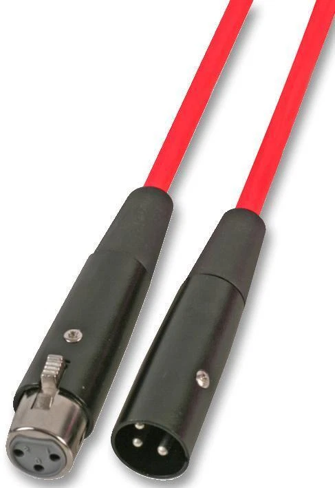 SOUNDLAB - 3 Pin XLR Male to Female Mic Lead, 6m Fluorescent Red - Image 1 of 1