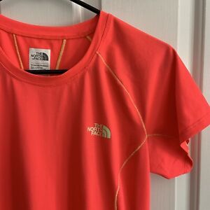 The North Face Short Sleeve Crew Neck Flash Dry Top neon Day glow red Women sz M