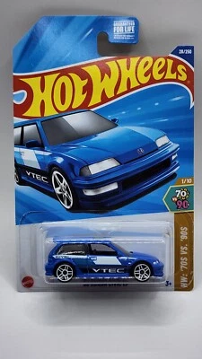 NUEVO 2025 HOT WHEELS 90 HONDA CIVIC EF HW 70s VS 90s AZUL VTEC - JDM Foto 1 de 2