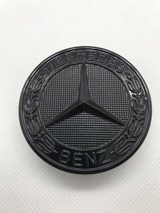 Logo Capot Mercedes Benz NOIR brillant 57mm Emblème CLASSE C E CLK S Neuf - Bild 1 von 3