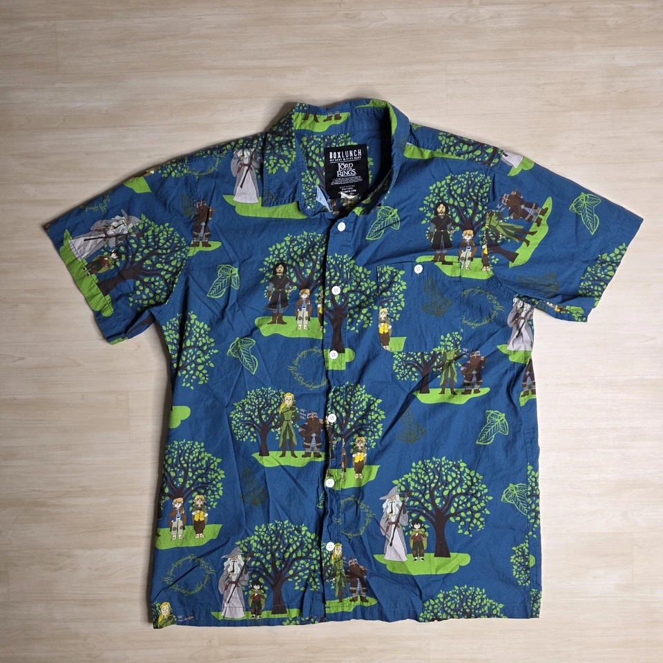 Коробка обед Властелин колец рубашка с коротким рукавом на пуговицах все над печать большой - Изображение 1 из 4