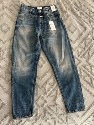 Pantalones de mezclilla cerrados de algodón orgánico italiano nuevos con etiquetas Foto 1 de 4