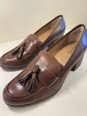 Mocasín Baretraps Borla Penny Tacón Bloque Talla 10- Dinero Antiguo Preppy Estilo Renacimiento Foto 1 de 4