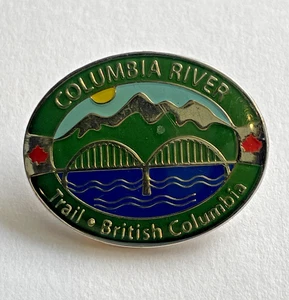Prendedor de solapa vintage Columbia River Trail Castlegar Trail Fruitvale BC Bridge Walk - Imagen 1 de 12