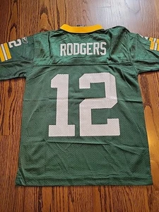 Reebok Aaron Rodgers Green bay Packers NFL Football Jersey #12 Youth Small 8 Boy - Picture 1 of 9