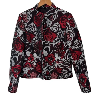 ELLEN TRACY Blazer Jacket Womens 14 Rose Floral Cocktail Formal Maximalist - Image 1 of 4