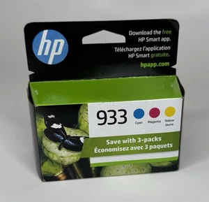HP 933 Tricolor combo: wkłady atramentowe w kolorze cyjan purpurowym żółtym exp 03/2025 OEM - Zdjęcie 1 z 2