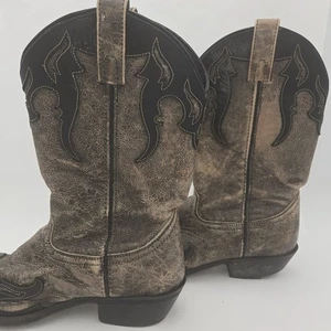 Laredo Herren Western Cowboystiefel 6766 11,5 D Used Leder Schwarz Braun - Bild 1 von 13