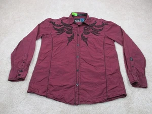 Roar Shirt Men Extra Large XL Red Cotton Signature Embroidered Casual Button Up - Picture 1 of 14