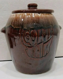 Vintage McCoy Pottery Brown Drip Glaze Cookie Jar With Lid #7024 - Picture 1 of 6