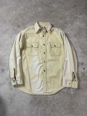 Camisa Vintage The Woodsman Gamuza Botón L Amarilla Desteñida EE. UU. 60 Años 70 Retro Foto 1 de 4