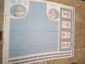 Joan Kessler Concord Fabrics Apron Tea Time & Extra Teapots 35" x 45" - Picture 1 of 2