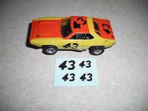 AFX #43 Roadrunner Decals in BLACK PLEASE READ Tyco Johnny Lightning Autoworld - Picture 1 of 1