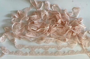 Bundle 9.2 Meters Pink Floral Lace Trim Sew on Embroidered cotton lace trimming - Picture 1 of 6
