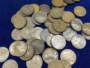 1914 Lincoln Wheat Cent Roll of 50 Coins Avg Circ G-F     E1310 - Picture 1 of 10