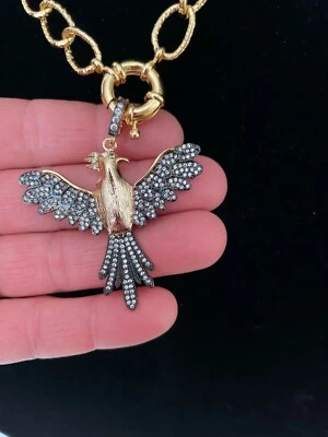 Collar de bronce enchapado en oro Phoenix collar de circonio de calidad AAA Foto 1 de 4