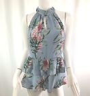 Nwt 78 Belle Vere Floral Choker Halter Ruffle Layer Blouse Top S