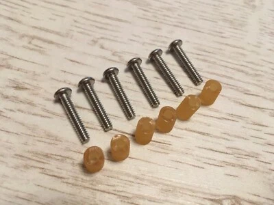 GENERIC PART Viti di raccolta Fender Stratocaster 6 viti cromate e tubi distanziatori in gomma