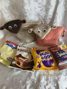 DK KNITTING PATTERN LARGE EASTER LAMB 80GMS TREAT SIZE SWEET BAG GIFT BAG POUCH - Picture 1 of 3
