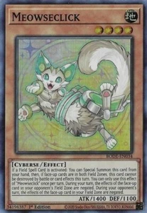 YGO-4x-Near Mint-Meowseclick - BODE-EN034 - Super Rare - 1st Edition-Burst of De - Picture 1 of 1