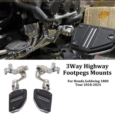 Clavijas de pedal de carretera ajustables para HONDA Goldwing GL1800 Tour DCT 2018-2024 Foto 1 de 4